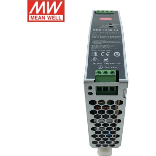 Meanwell DDR-120B-48 120W DIN Rail DC-DC Converter 16.8~33.6V DC to 48V DC 2.5A 120W Power Supply(24Vdc to 48Vdc) Transformer