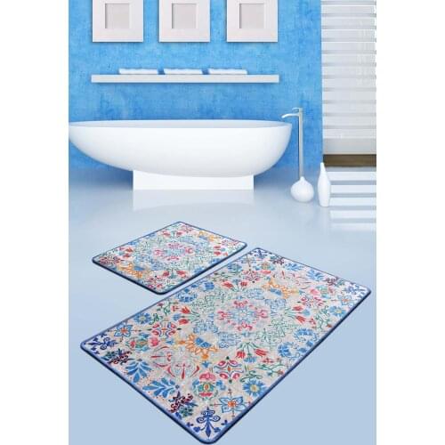 Ceramica Bathroom Area Rugs Non-slip Sole Carpet for Bath 2 pcs/set Bath Mat Set Toilet Rugs Flannel Anti Slip Shower Carpet