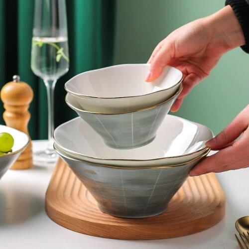 Creative Traditional Japanese Style Sangmo Ramen Ceramic Big Soup Ramen Bowl Noodle Tableware Big Hat Style Kitchen Utensils
