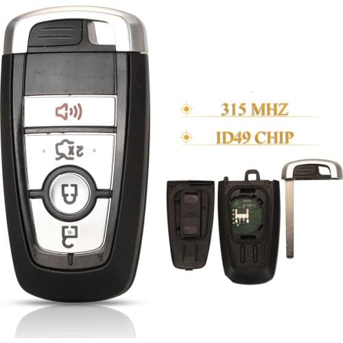 Kutery 4 Buttons Remote Car Key Fob 315MHZ ID49 Chip For Ford Fusion Edge Explorer Mustang