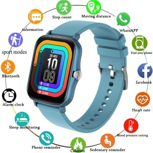 2021 New Full touch Digital watch Female waterproof sports suitable for Android IOS multi-function Electronic watch female +Box