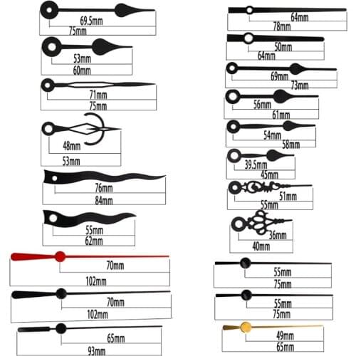 3 Pieces DIY Silent Long Shaft Quartz Clock Movement Mechanism Kit with 6 Different Pairs of Hands Repair Parts Replacement GXMA
