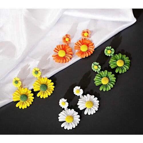 2020 Lovely Flower Earrings For Women Boucles D'oreilles Korean Jewelry Fashion Stud Earring Aretes De Mujer Kids Girls Gifts