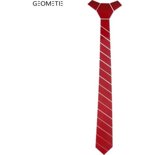 GEOMETIE NEW ARRIVAL RED SLOPE EDGE EXCHANGE EMIRATES HANDMADE MEN FASHION NECKTIE WITH Black BOX WEDDING GROOM NECKTIE