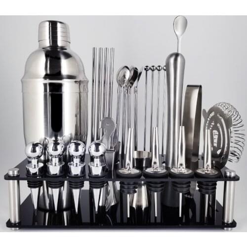 Cocktail Shaker Set kit Bartender Kit shakers Stainless Steel 12-Pieces Bar Tool Set with Stylish Bamboo Stand