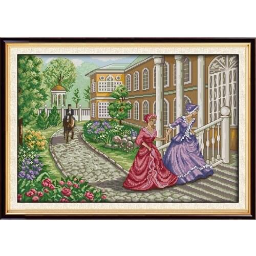 Joy Sunday Go Home Patterns Cross Stitch Kits Printed Fabric 14CT 11CT Counted Canvas Handmade Embroidery Thread Kits Needlework
