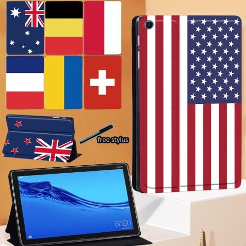 National Flag Series Tablet Case for Huawei MediaPad M5 10.8 Inch/M5 Lite 10.1 Inch Protective Shell Flip Stand Cover