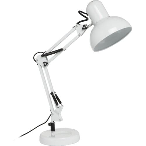 Table lamp with adjustable and rotating articulated arm, for reading, study or work, retro style, industrial, vintage