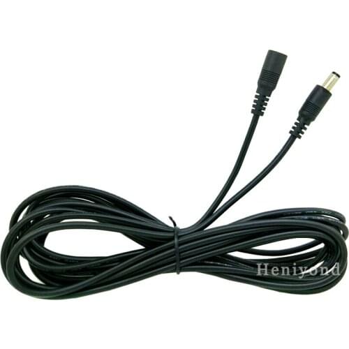 New 5.5mm x 2.1mm DC Power Jack Male to Female Extension Cable Cord Lead Connector Cable Length 2M/3M/5M