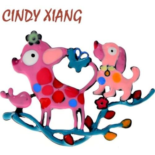 CINDY XIANG New Multicolor Animal Dog Brooches Unisex Jewelry High Quality Enamel Cartoon Dachshund Brooch Pins For Kids Gift