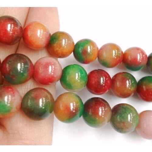 New jewelry HOT!8mm 10mm Green Multi-Color chalcedony RoundLoose Beads 15" Wholesale and retail