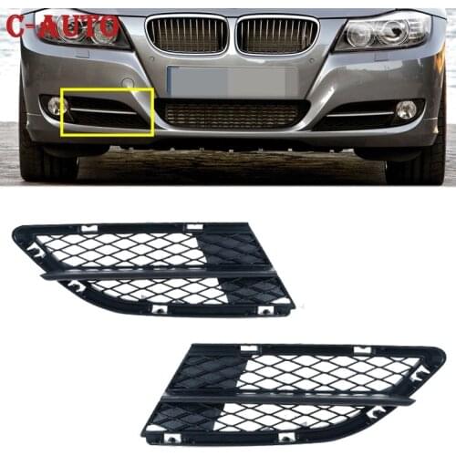 C-Auto Car Front Bumper Lower Fog Light Grille Mesh Grill For BMW 335i 328i E90 E91 2008-2010 2011 2012 51117198901 51117198902