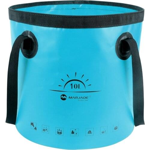 10L Portable Folding Bucket Outdoor Camping Fishing Travel Home Car Washing Container Waterproof Storage Carrier Bags