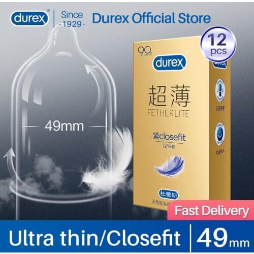 Durex Condoms 49mm Small Size Ultra Thin Soft Extra Lubricants Condom Penis Sleeve for Adult Intimate Goods Sex Toys