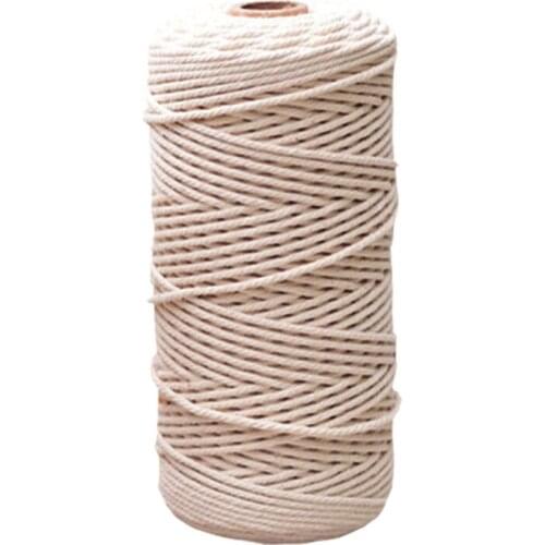 1/2/3mm Diameter Durable Beige Cotton Rope Twisted Cord Craft Macrame String DIY Home Textile Tying Thread Many