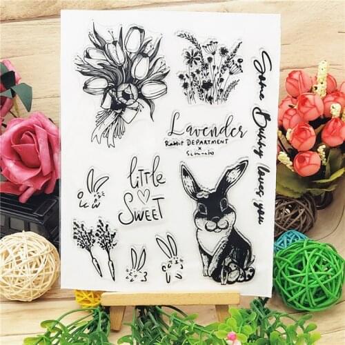 Rabbit Animals Transparent Clear Stamps Seal For DIY Scrapbooking Card Making Album Decorative Silicone Stamp Crafts