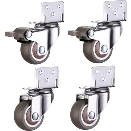 Furniture Casters Wheels Soft Rubber Swivel Caster Quite Roller wheels for trolley Baby Crib Bed Wheels Household Accessory