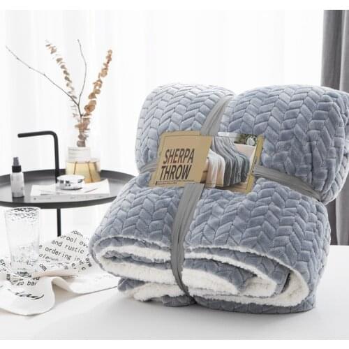 Luxury Super Soft Sherpa Coral Fleece Blanket Solid Color Reversible Faux Fur Mink Throw Kids Adult Bed Warm Blankets On The