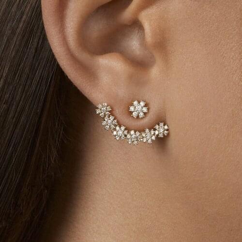 2020 Wholesale Hot Sale Earring Manufacturers Stock Alloy Rhinestones Multicolor New Earrings Snowflake Earrings