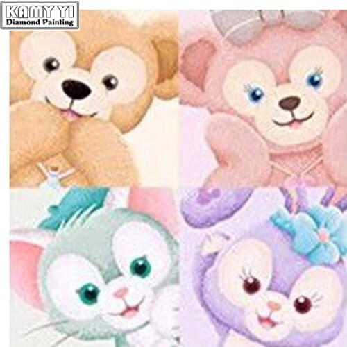 Rhinestone Painting Crystal Home Decor DIY Diamond Painting square round Rose bears Cross Stitch Pattern Diamond Embroidery DH