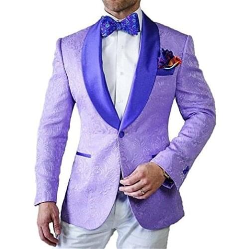 TPSAADE Custom Made Groomsmen Groom Tuxedos Shawl Satin Lapel Men Suits 2 Pieces Wedding Best Man ( Jacket+Pants+Tie )