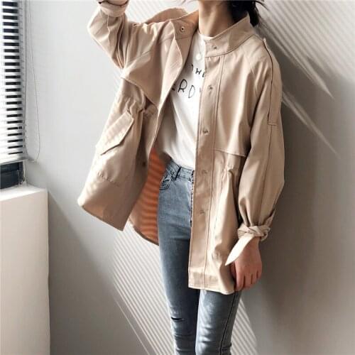 Mid-Length Trench Coat Female 2021 New Spring Autumn Korean Fashion Loose Casual British Style Windbreaker Overcoat Women A627