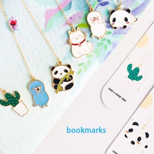 Creative Animal Metal Set Pendant Bookmarks For Books Bookmark Of PagesTower Book Marker Paper School Office Supplies Kid Gifts