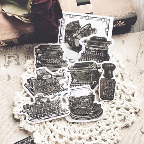 Vinatge Black White Typewriter Stickers for Scrapbooking Happy Planner/Card Making/Journaling Project