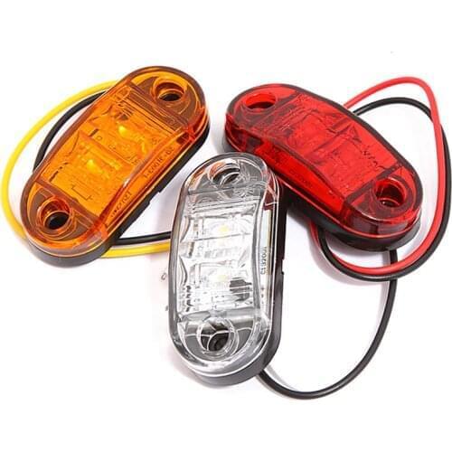 2PCS Car External Warning Light 12V 24V LED Side Marker Strobe Lights Auto Trailer Truck Lorry Lamps Amber Traffic Light