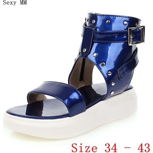 Women Platform Flat Sandals Shoes Slippers Woman Platform Gladiator Sandals Plus Size 34 - 40 41 42 43