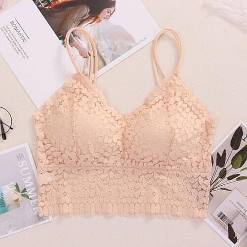 Women Bra Push Up Sexy Lingerie Lace Bralette Plus Size Wireless Padded Bra Underwear Unadjustable Bras