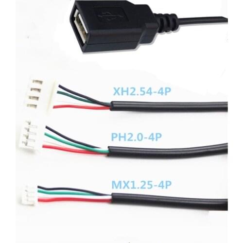 1PCS 30CM USB Female Jack To XH2.54 PH2.0 Dupont 2.54 4P Wire Cable Harness