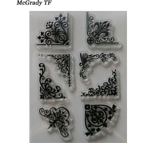 1PCS Lace Clear Stamps Card Borderline Envelope DIY Scrapbook Card Embossing Stencil Template Transparent Decorative Stamp Sheet