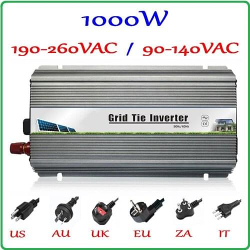 1000W MPPT Grid Tie Inverter 190-260VAC / 90-140VAC Pure Sine Wave Output Micro on grid tie inverter 1000W