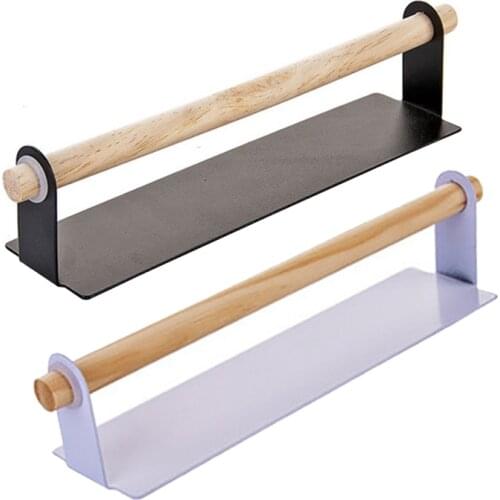 2 Pcs Kitchen Self-Adhesive Roll Paper Holder Towel Storage Rack Cabinet Hanging Shelf Bathroom Toilet Paper Holder