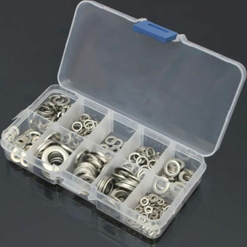 260pcs Washer Spring Pads Set Stainless Steel M2.5 M3 M4 M5 M6 M8 M10 Spring Lock Washer Assortment Kit