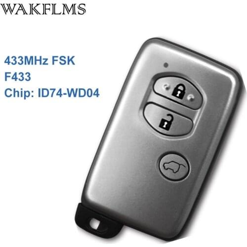3 Buttons 433MHz Board No F433 ID74-WD04 Chip Sliver Keyless Go / Entry Remote Car Key For Toyota Prado Venza 89904-73020 B74EA