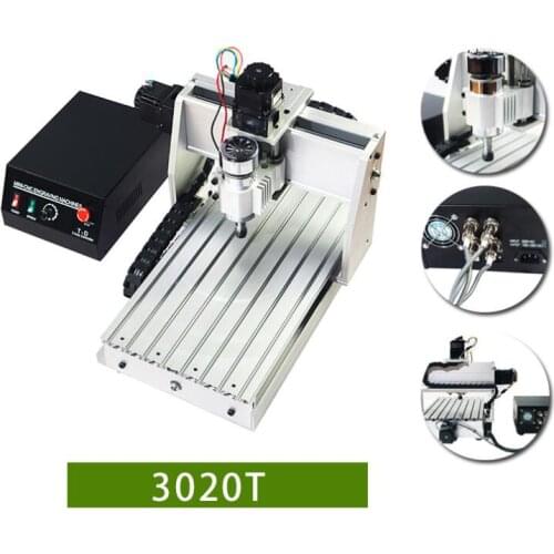 3 Axis 3020Z-DQ CNC Router Engraver Cutting Machine CNC 3020 with Ball Screw + 20x 3.175mm 1/8" Tungsten Carbide Cutter