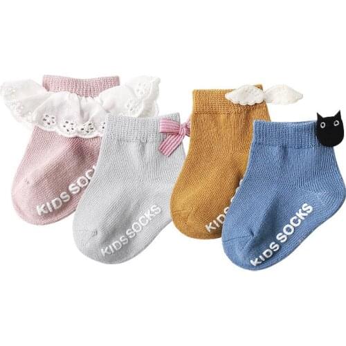3 Pairs/lot 0 to 36M Spring Autumn Baby Socks Solid Color Infant Baby Boys Floor Socks Soft Cotton Anti-slip Boat Socks For Girl