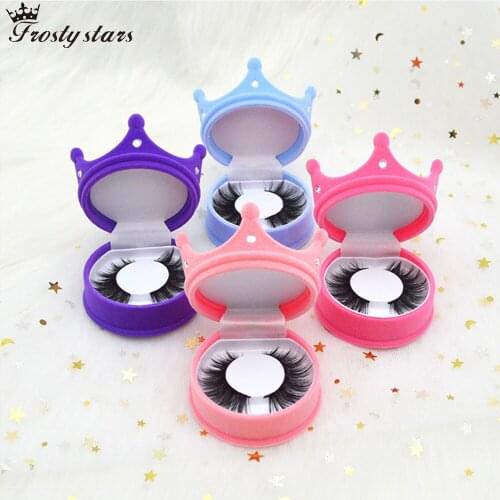 3D Faux Mink Lashes Cases Wholesale Fake Eyelahses Custom Packaging Boxes Crown Lash Package Vendors False Eyelash Box Bulk