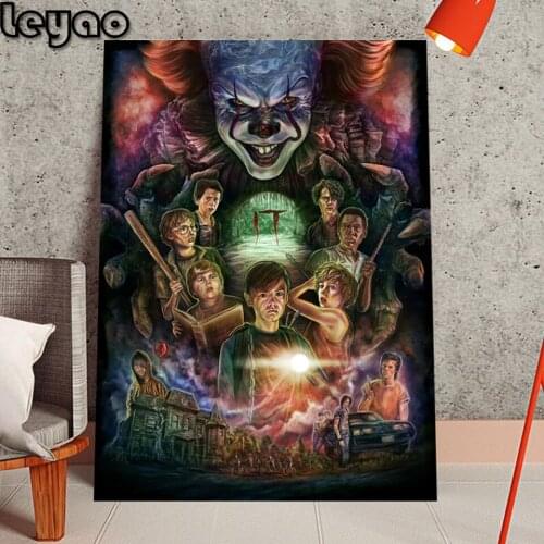 5d Diy Diamond Painting Full Square Cross Stitch Horror Clown Diamond Embroidery Mosaic Sale Movie Characters Gift Bead Kits