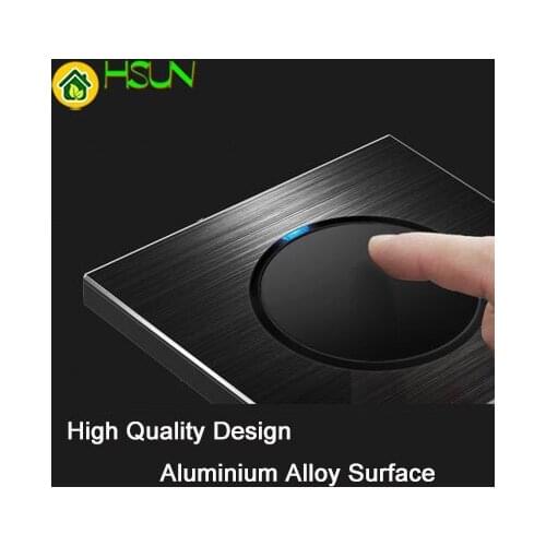 86 type 1 2 3 4 gang 1 2way black aluminum alloy panel Switch socket Five hole Europe Industry Switch France Germany UK socket