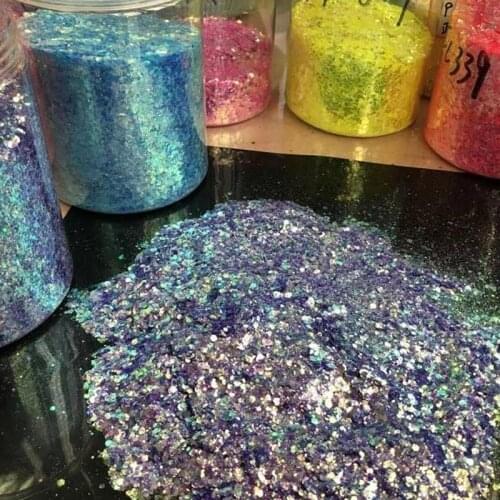50G/Bag Glitter Holographic Mixed Hexagon Shape Body/Eye/Face Glitter Sequins Sparkly Flakes Slices Manicure Sequins Glitter