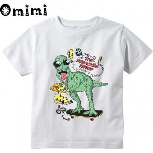 Kids Cute Dinosaur Player Design T Shirt Boys/Girls Kawaii Short Sleeve Tops Childrens Funny Sports Animal T-Shirt,ooo3042