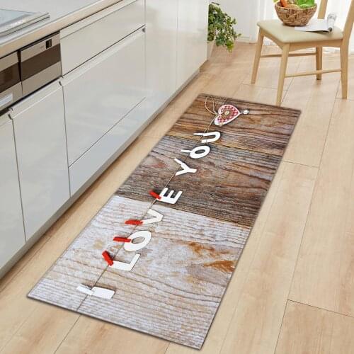 Home Kitchen Mat Rugs Wood Grain Carpet In The Living Room Non-slip Flannel Door Entrance Mat for Bedroom Living Room Bathroom