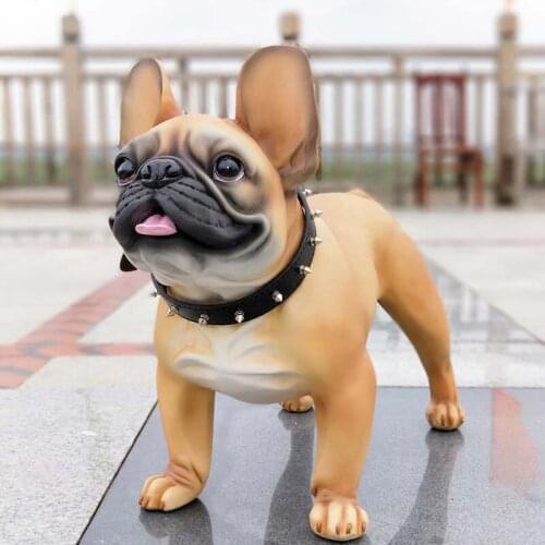 EUROPEAN DOG ORNAMENTS LARGE CUTE MODEL SIMULATION ANIMAL LIVING ROOM LUCKY CREATIVE HOME CUSTOM FRENCH BULLDOG DECORATION