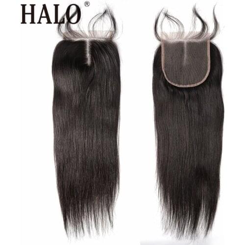 Halo Bone Straight 5x5 hd Transparent Lace Closure Brazilian 4x4 Lace Closure 8-22 Inch 100% Human Hair Extensions Remy Hair