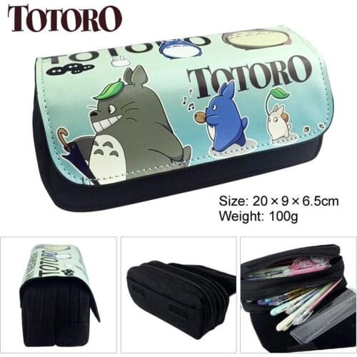 Anime My Neighbor Totoro Canvas Pencil Case student penbag Women travel Makeupbag Cartoon Fashion Cosmetic bags Zip Stationery