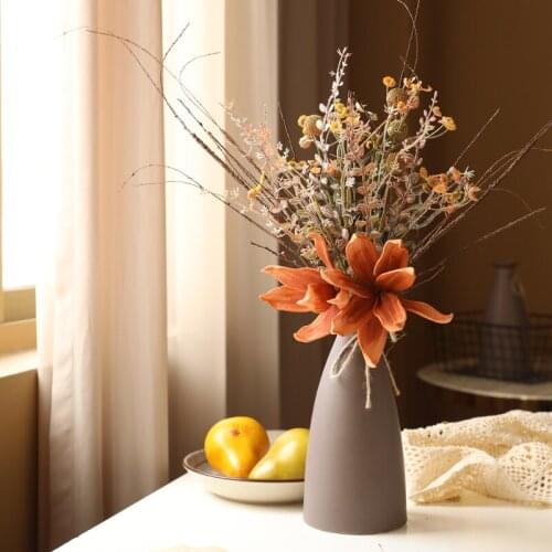 Simulation roses flower artificial Dried flowers european decor flower pots decorative home decoration ceramic vase