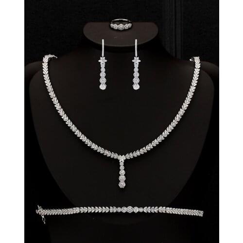 TIRIM Luxury Zirconia Necklace Sets for Women Wedding Engagement Bridal Jewelry Set for Brides Jewelri Accessories Dubai бижутер